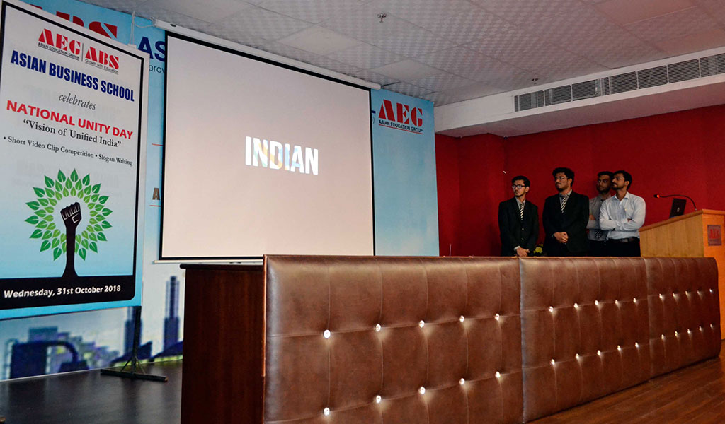 Celebration of National Unity Day (CSR and Gnosis Club) at Asian Business School
